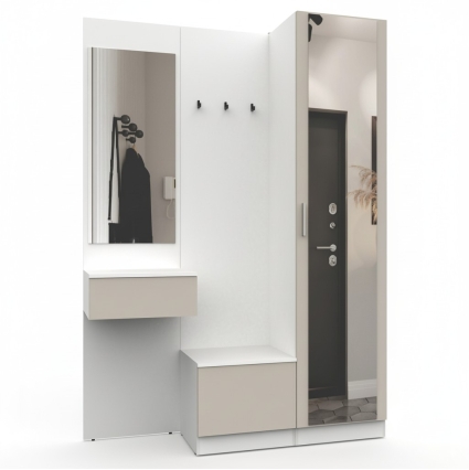 Набор мебели для прихожей "Марсель-106" МР 01-106 В2160 Ш1500 Г420 (ЛДСП Кашемир) Набор мебели для прихожей "Марсель-106" МР 01-106 В2160 Ш1500 Г420 (ЛДСП Кашемир)